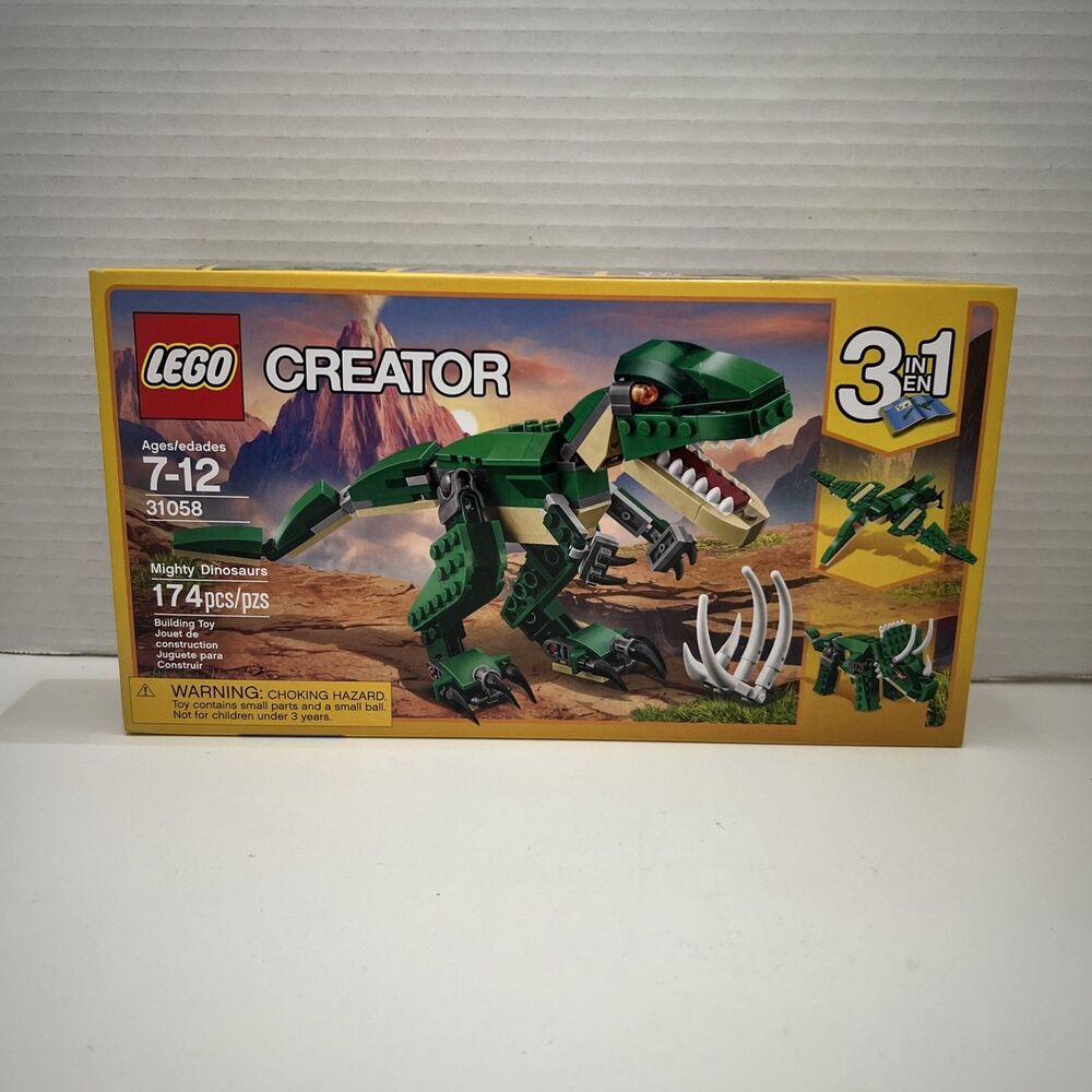 LEGO CREATOR 3 IN 1 - MIGHTY DINOSAURS - 174 PCS - SET # 31058 - AGES 7 - 12 NEW